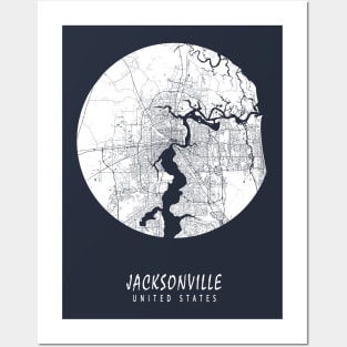 Jacksonville, USA City Map - Full Moon Posters and Art